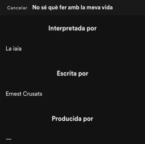 créditos de Spotify